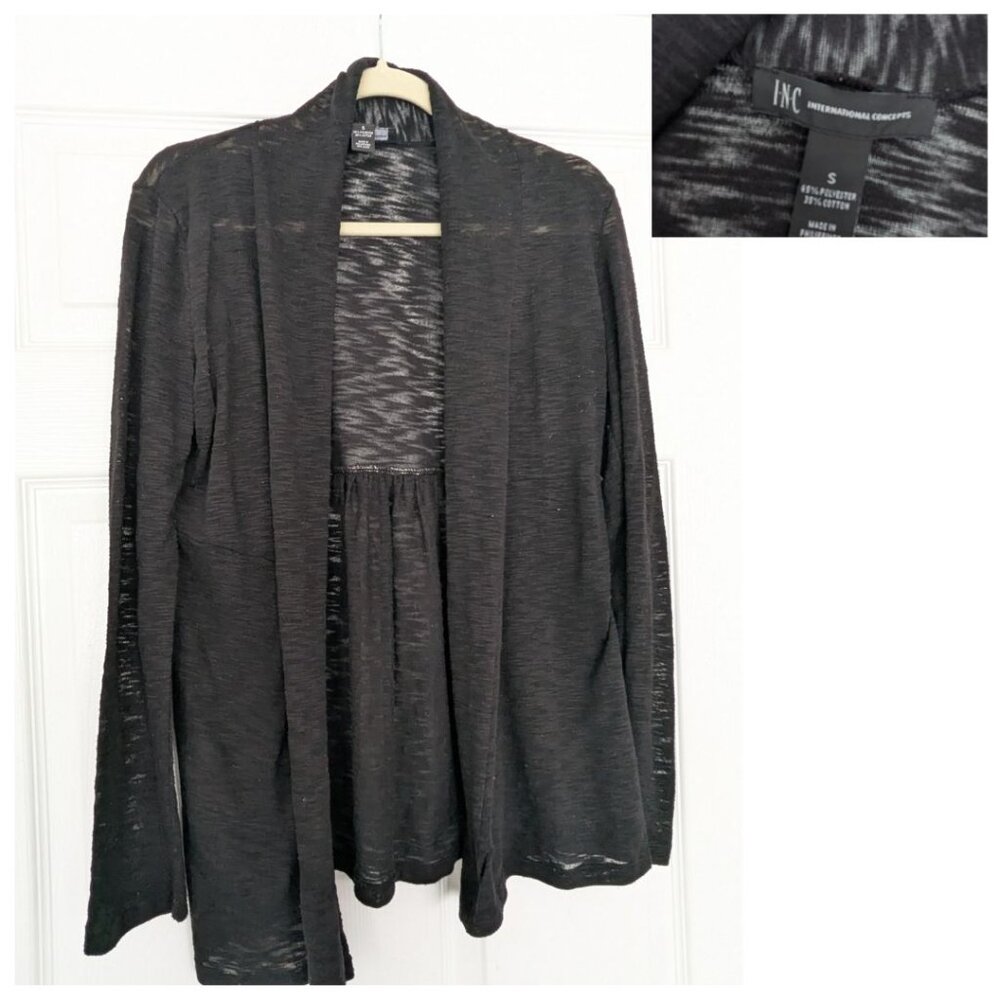 INC International Concepts Black Open Cardigan | Size S